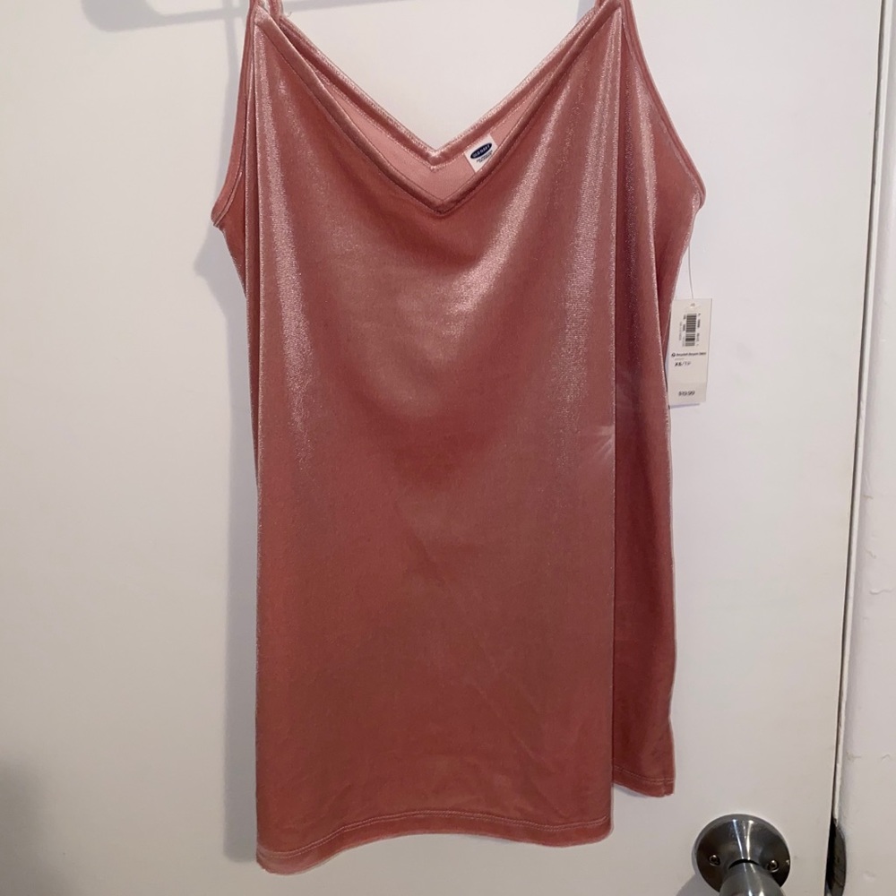 Pink velvet tank top